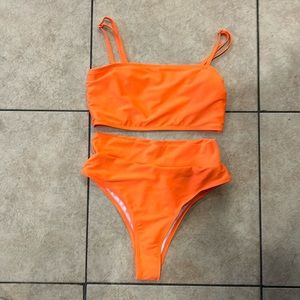 Neón Orange two piece swim bikini size medium